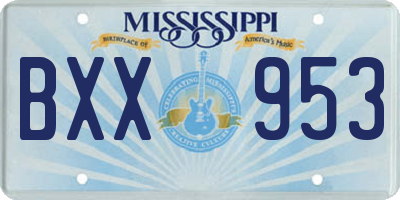 MS license plate BXX953