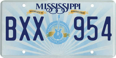 MS license plate BXX954