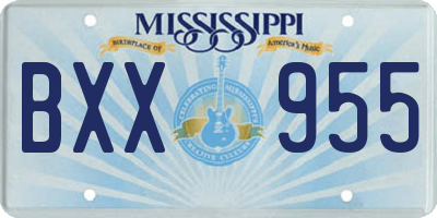 MS license plate BXX955