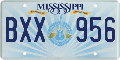 MS license plate BXX956