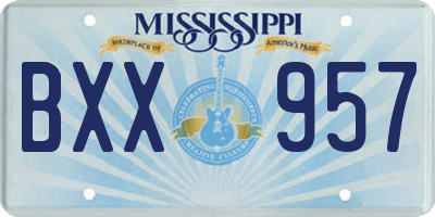 MS license plate BXX957