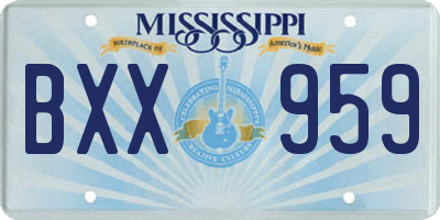 MS license plate BXX959