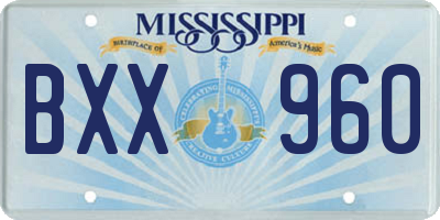 MS license plate BXX960