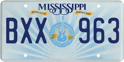 MS license plate BXX963