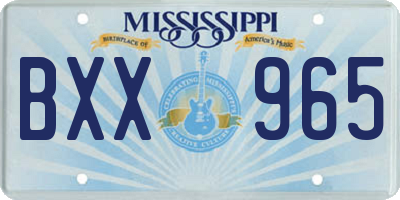 MS license plate BXX965