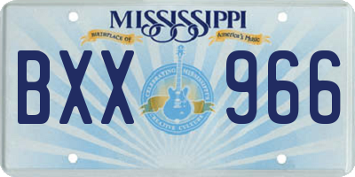 MS license plate BXX966