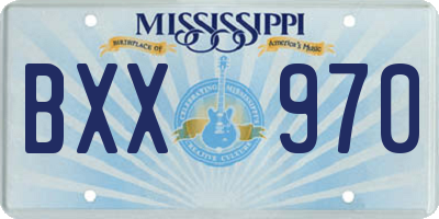 MS license plate BXX970