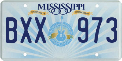 MS license plate BXX973