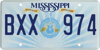 MS license plate BXX974