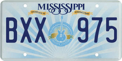 MS license plate BXX975