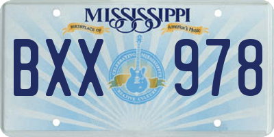 MS license plate BXX978