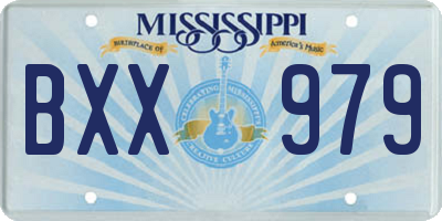 MS license plate BXX979
