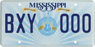 MS license plate BXY000