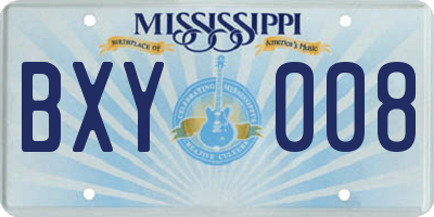 MS license plate BXY008