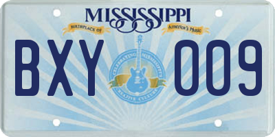 MS license plate BXY009