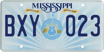 MS license plate BXY023