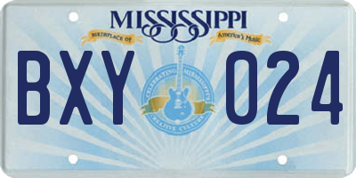 MS license plate BXY024
