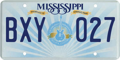 MS license plate BXY027