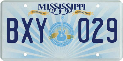 MS license plate BXY029
