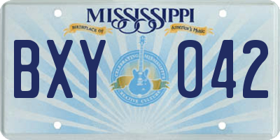 MS license plate BXY042