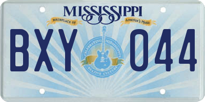 MS license plate BXY044