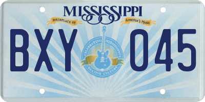 MS license plate BXY045