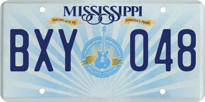 MS license plate BXY048