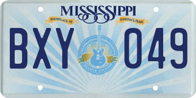 MS license plate BXY049
