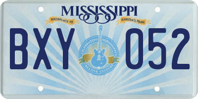 MS license plate BXY052