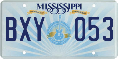 MS license plate BXY053