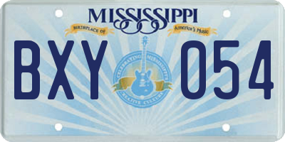 MS license plate BXY054