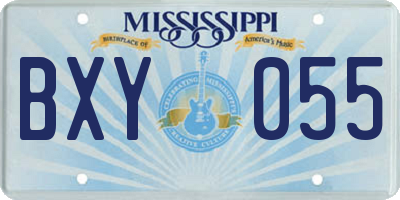MS license plate BXY055