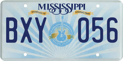 MS license plate BXY056