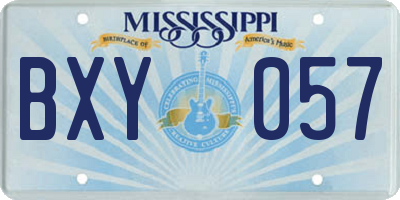 MS license plate BXY057