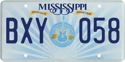MS license plate BXY058