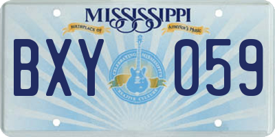 MS license plate BXY059
