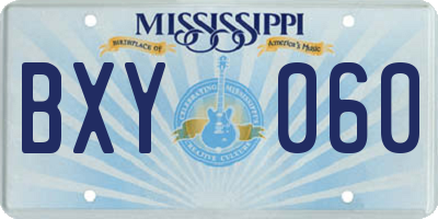 MS license plate BXY060