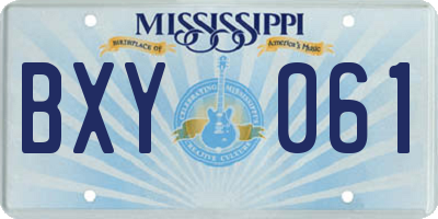 MS license plate BXY061