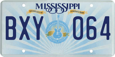 MS license plate BXY064
