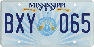 MS license plate BXY065