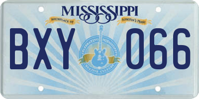 MS license plate BXY066