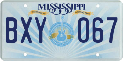 MS license plate BXY067