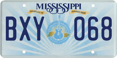 MS license plate BXY068