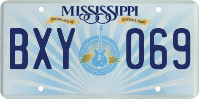 MS license plate BXY069