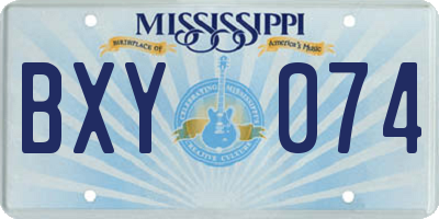 MS license plate BXY074