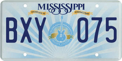 MS license plate BXY075