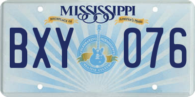 MS license plate BXY076