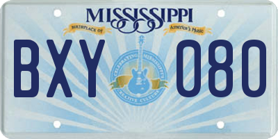 MS license plate BXY080
