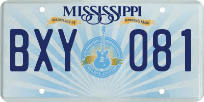 MS license plate BXY081