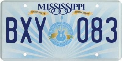 MS license plate BXY083